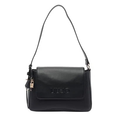 Liu •jo Medium Logo Hobo Bag With Adaptable Strap In Black