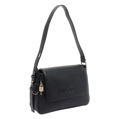 Liu •jo Medium Logo Hobo Bag With Adaptable Strap In Black