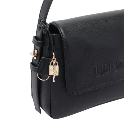 Liu •jo Medium Logo Hobo Bag With Adaptable Strap In Black