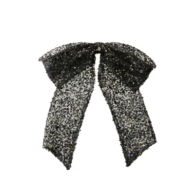 Maison Michel Sequin-embellished Bow Tie In Black