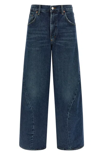Agolde Panelled Regenerative-cotton Jeans In Blue