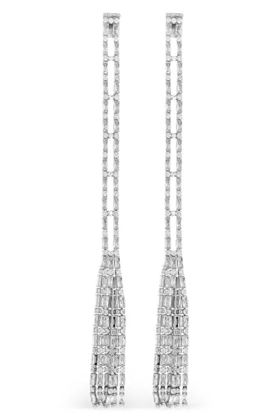 Dsquared2 Crystal Drop Earrings Geometric Detailing In Metallic