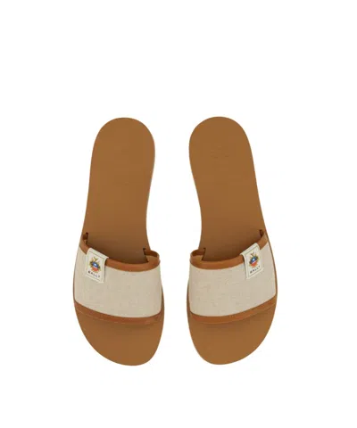 Bally Logo Patch Open-toe Slides In Brown
