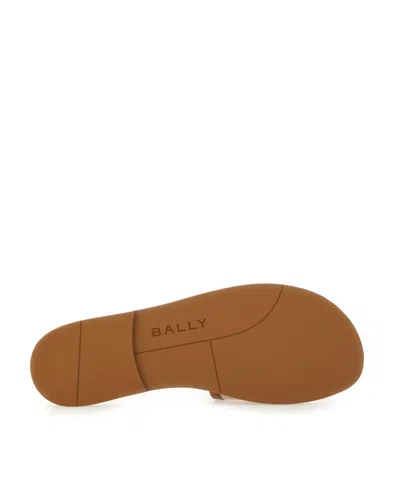 Bally Logo Patch Open-toe Slides In Brown