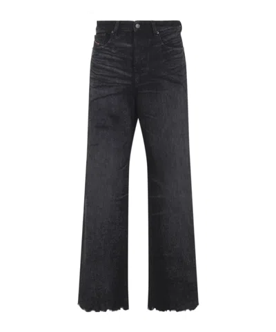 Diesel Jeans Dalla Gamba Ampia In Denim Nero  Donna In Black