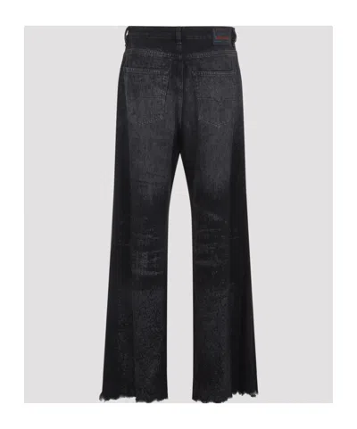Diesel Jeans Dalla Gamba Ampia In Denim Nero  Donna In Black