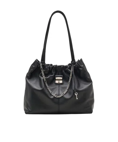 Marc Jacobs Cristina Tote With Chain Embellishments And Drawstring Closure In Black