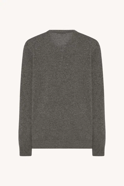The Row Jayad Cashmere Crewneck Sweater In Gray