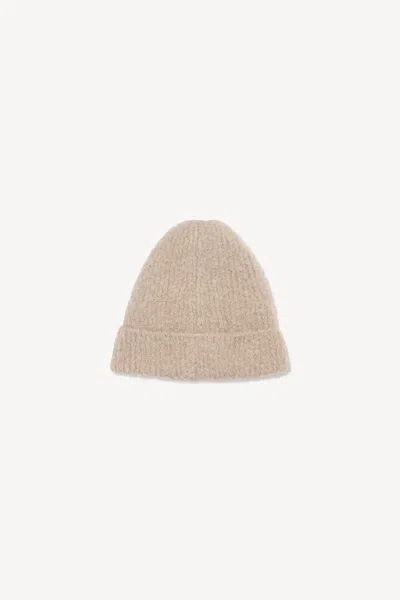 The Row Beige Leomir Beanie In Cashmere And Silk Blend In Neutral