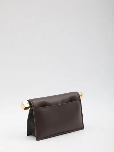 Jacquemus Round Clutch Bag Shoulder Strap In Brown