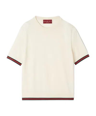 Gucci Women Extra Fine Cashmere-blend Top In White