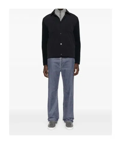 Herno Tailored Jacket With Chest Pockets And Long Sleeves In Blue