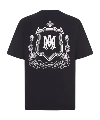 Amiri Graphic Print Crew Neck Cotton T-shirt In Black