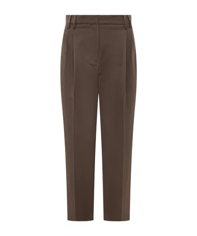 Brunello Cucinelli Tailored Trousers With Back Pocket And Belt Loops In Brown