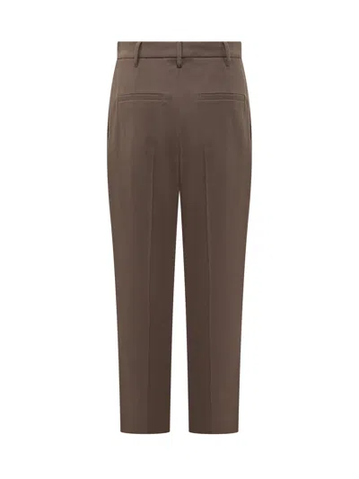 Brunello Cucinelli Tailored Trousers With Back Pocket And Belt Loops In Brown