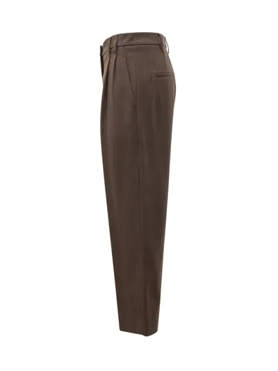 Brunello Cucinelli Tailored Trousers With Back Pocket And Belt Loops In Brown
