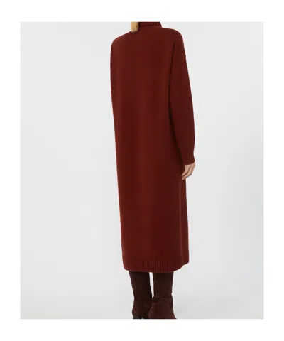 Max Mara Cashmere Turtleneck Dress In Red