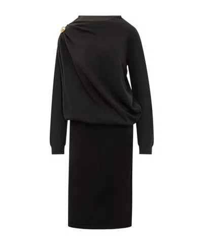 Fabiana Filippi Midi Dress With Gold Detail In Black