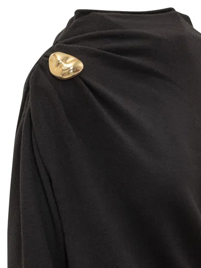 Fabiana Filippi Midi Dress With Gold Detail In Black