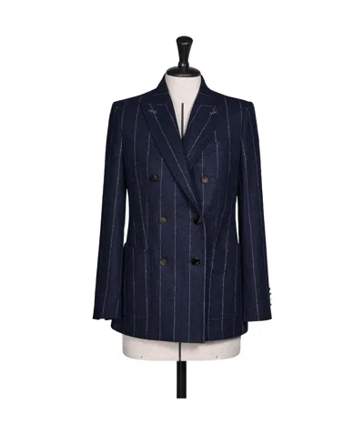 Max Mara Pinstripe Double-breasted Jacket In Blue