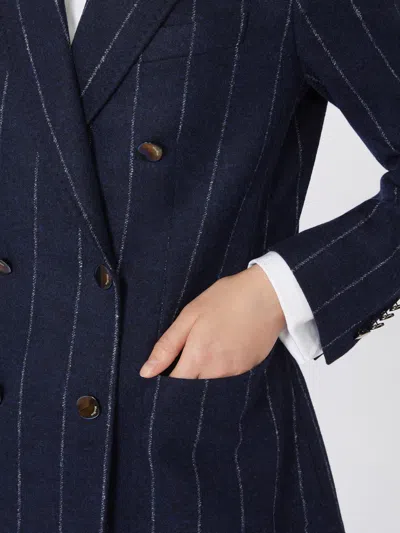 Max Mara Pinstripe Double-breasted Jacket In Blue