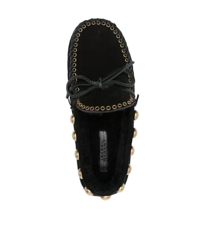 Isabel Marant Fitza Loafers Bow Studs Flat Sole In Black