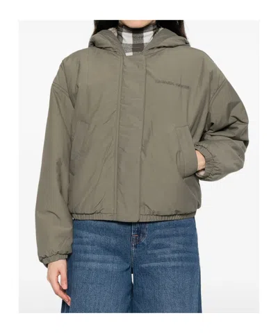 Canada Goose Women Beige Fleece Alberni Reversible Bomber Jacket In Gray