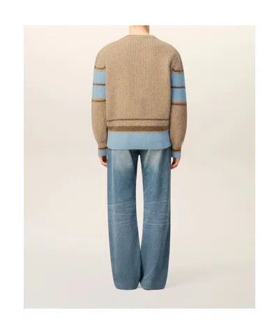 Ami Alexandre Mattiussi Ami Paris College Sweater In Brown