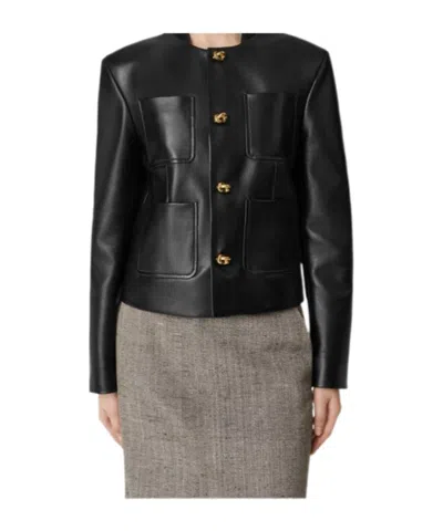 Bottega Veneta Soft Napa Lambskin Leather Jacket With Knot Buttons In Black