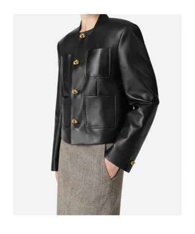 Bottega Veneta Soft Napa Lambskin Leather Jacket With Knot Buttons In Black