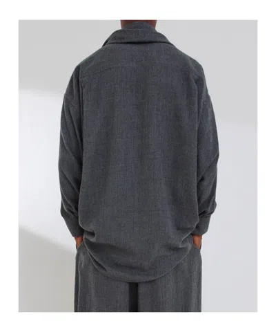 Darkpark Shirt With Detachable Scarf In Gray