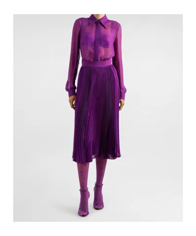 Dolce & Gabbana Pleated Skirt In Purple