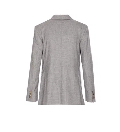 Max Mara Double Breasted Blazer In Gray