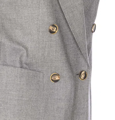 Max Mara Double Breasted Blazer In Gray