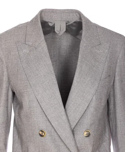 Max Mara Double Breasted Blazer In Gray