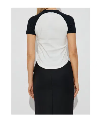 Courrèges Circle Contras T-shirt Woman Black And White In White