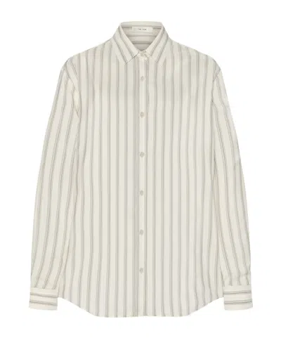The Row Eirlys Striped Silk Button-down Shirt In Multi