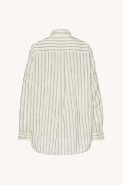 The Row Eirlys Striped Silk Button-down Shirt In Multi