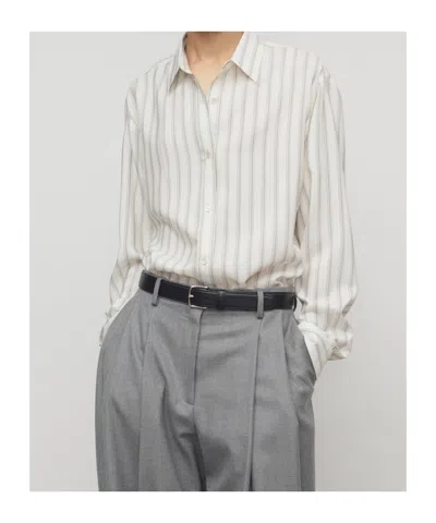 The Row Eirlys Striped Silk Button-down Shirt In Multi