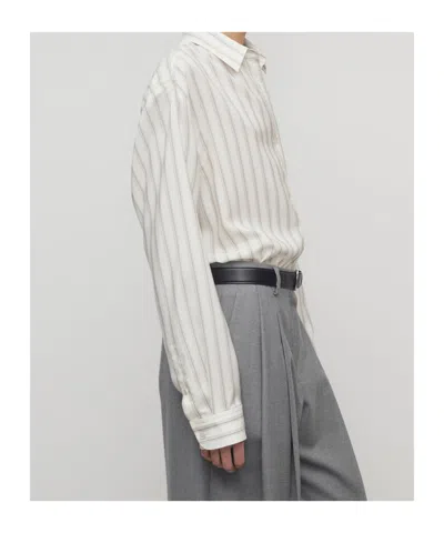 The Row Eirlys Striped Silk Button-down Shirt In Multi