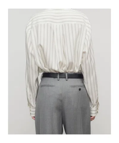 The Row Eirlys Striped Silk Button-down Shirt In Multi