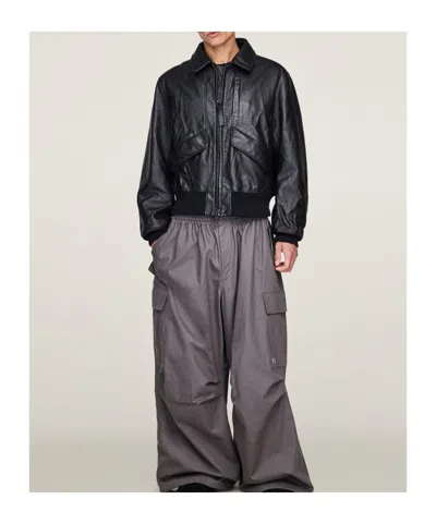 Y-3 Leather Jacket In Black