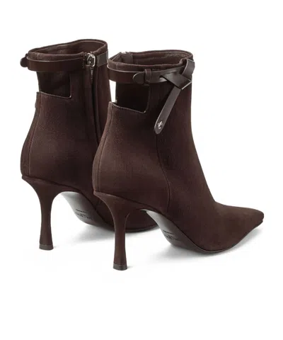 Jimmy Choo Suede Stiletto Ankle Boots With Pointed Toe In Multi