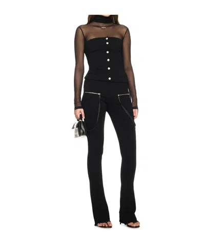 Off-white Black Britney Pants With Zip In Black