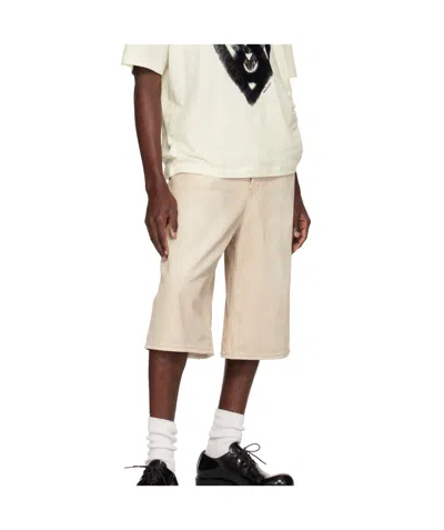 Acne Studios Belt Loop Denim Shorts In Neutral