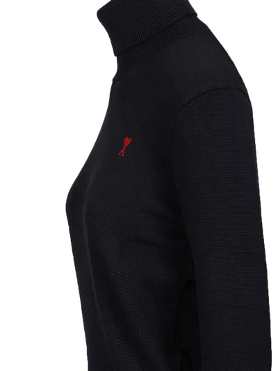 Ami Alexandre Mattiussi Ami Paris Black Wool Sweater In Black
