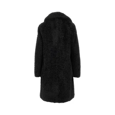 Herno Lapel Long-sleeved Coat In Black