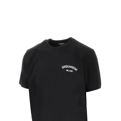 Dsquared2 Regular Fit Cotton T-shirt In Black
