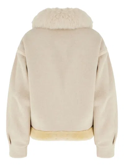 Ava Adore Jacket In Beige Shearling In Pattern