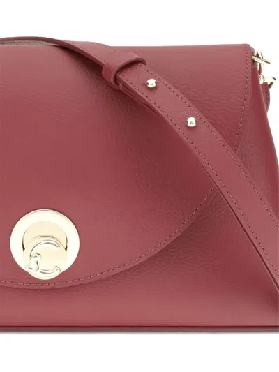 Coccinelle Medium Nikla Circular-clasp Calf-leather Shoulder Bag In Red